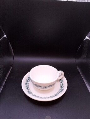 Vintage Walker China Verified Bedford Ohio Cup And Saucer green